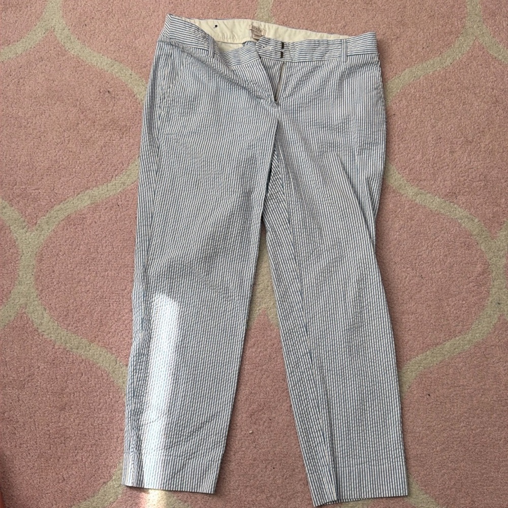 Jcrew size 4 blue white striped pants